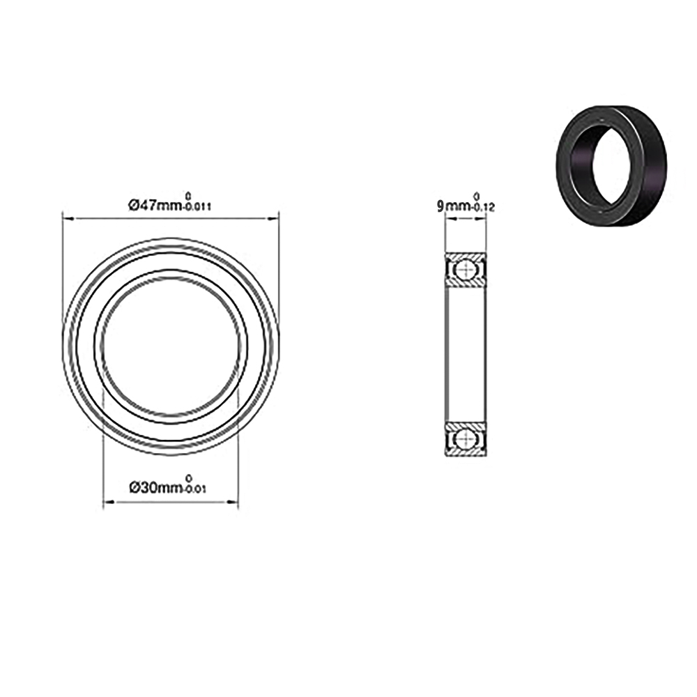 LiLY Bearings 6906-RZ Deep Groove Bearings, ID 30mm x OD 47mm x Width 9mm Double Rubber Sealed Ball Bearings for Industrial Machine,Power Tools,Machine parts(Pack of 2)