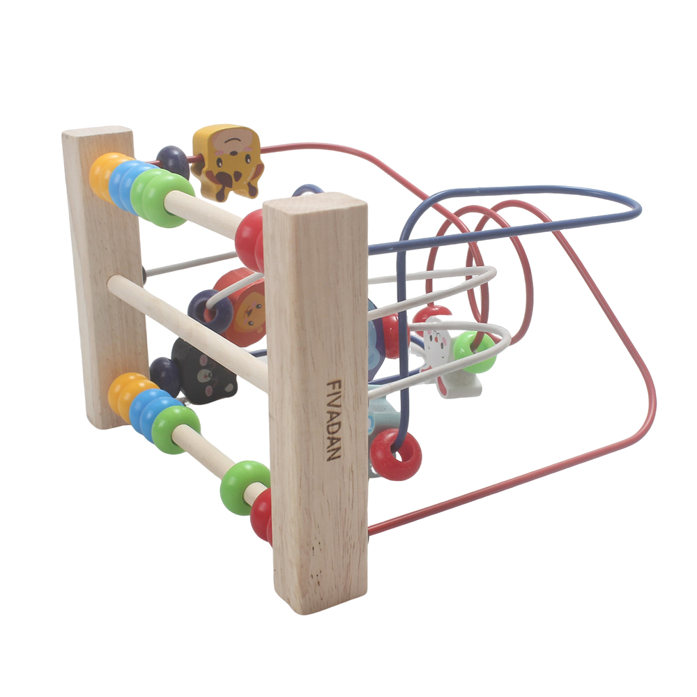 FIVADAN Baby Multiple Activity Toys with Beads Maze, Abacus & Animal Figures - Early Learning Developmental Gift for Infants & Toddlers - Ideal for Playtime & Sensory Exploration