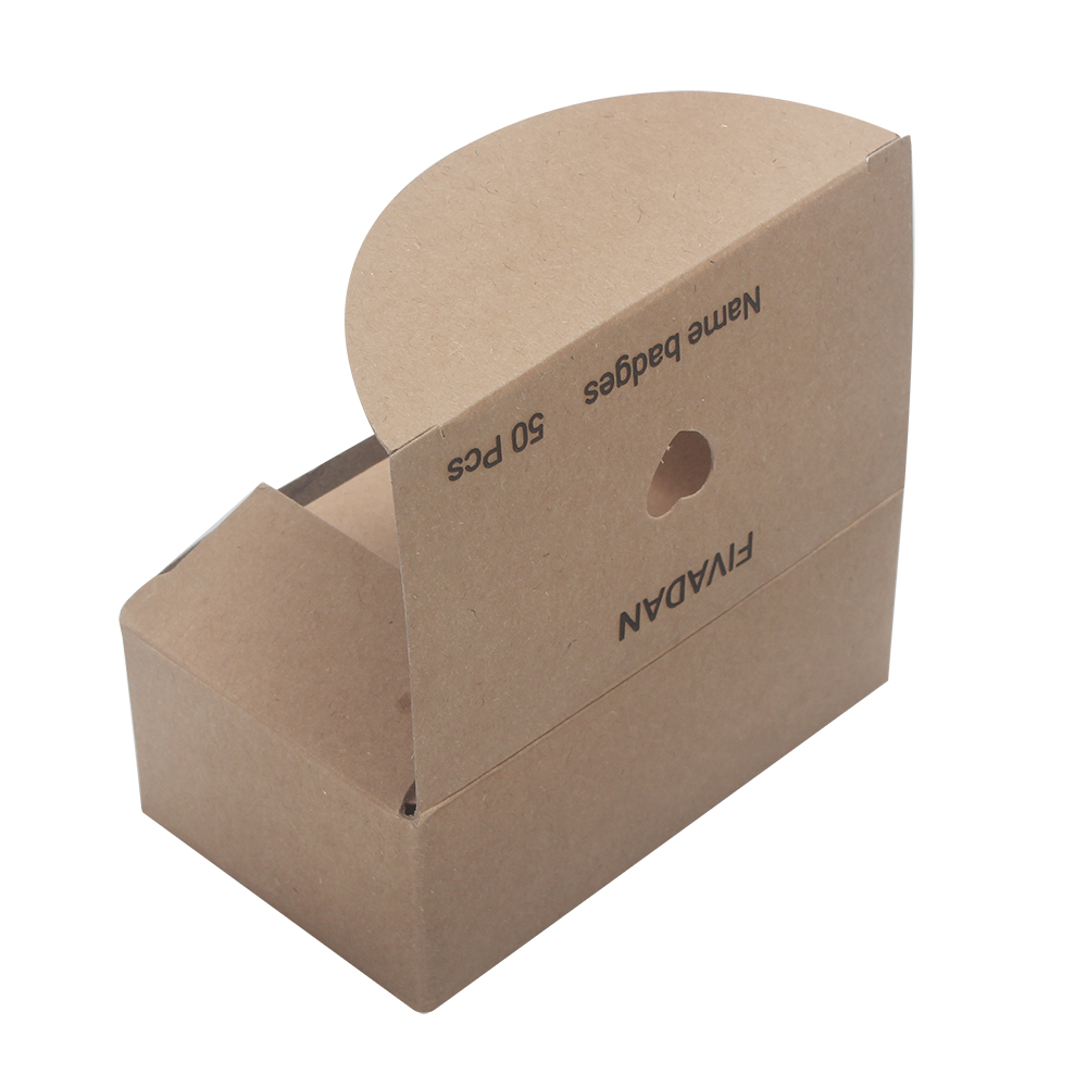 FIVADAN Name Badges of Paper, 50 PCS Kraft Paper Name Badges – Perfect for Conferences, Parties, School & Events | DIY Blank Name Tag Stickers with Heart Cutout Storage Box