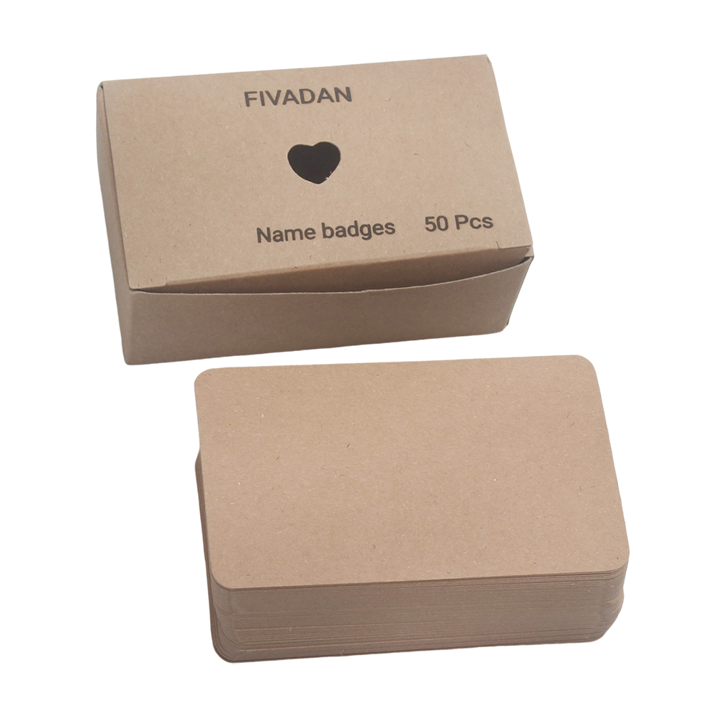 FIVADAN Name Badges of Paper, 50 PCS Kraft Paper Name Badges – Perfect for Conferences, Parties, School & Events | DIY Blank Name Tag Stickers with Heart Cutout Storage Box FIVADAN Name Badges of Paper, 50 PCS Kraft Paper Name Badges – Perfect for Conferences, Parties, School & Events | DIY Blank Name Tag Stickers with Heart Cutout Storage Box