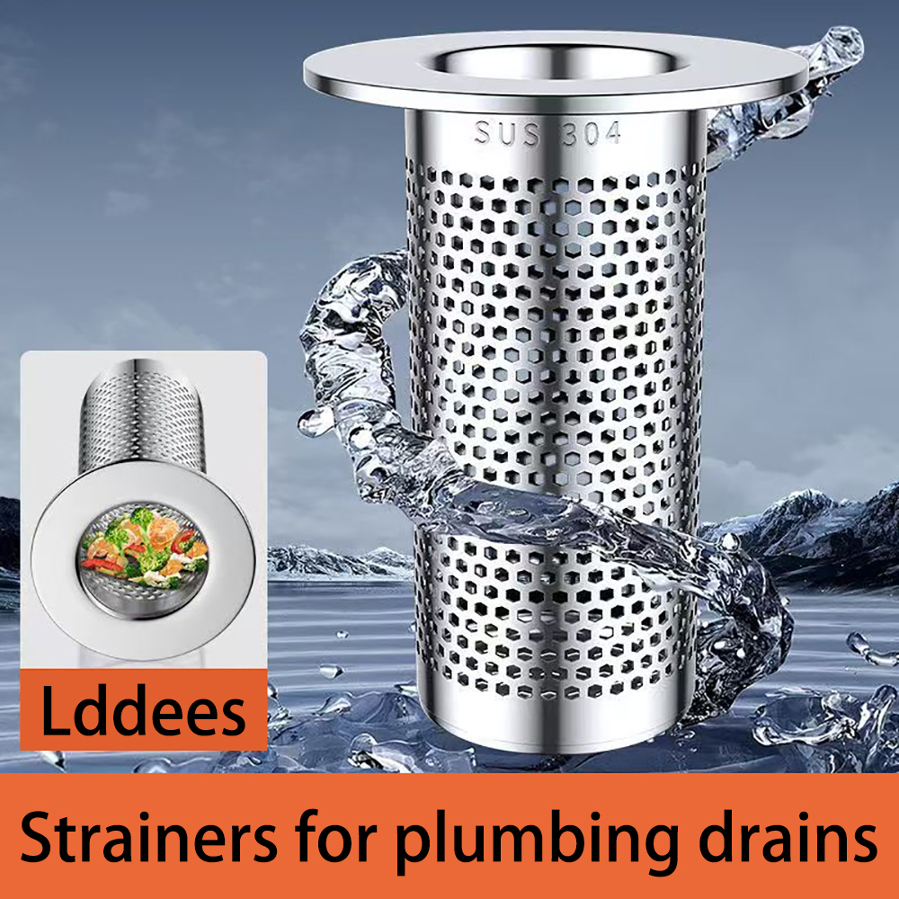 Lddees 304 Stainless Steel Deep Sink Strainer Drain Filter,Drain Strainer for kitchen, bathroom, and balcony 3.2 x 2inch