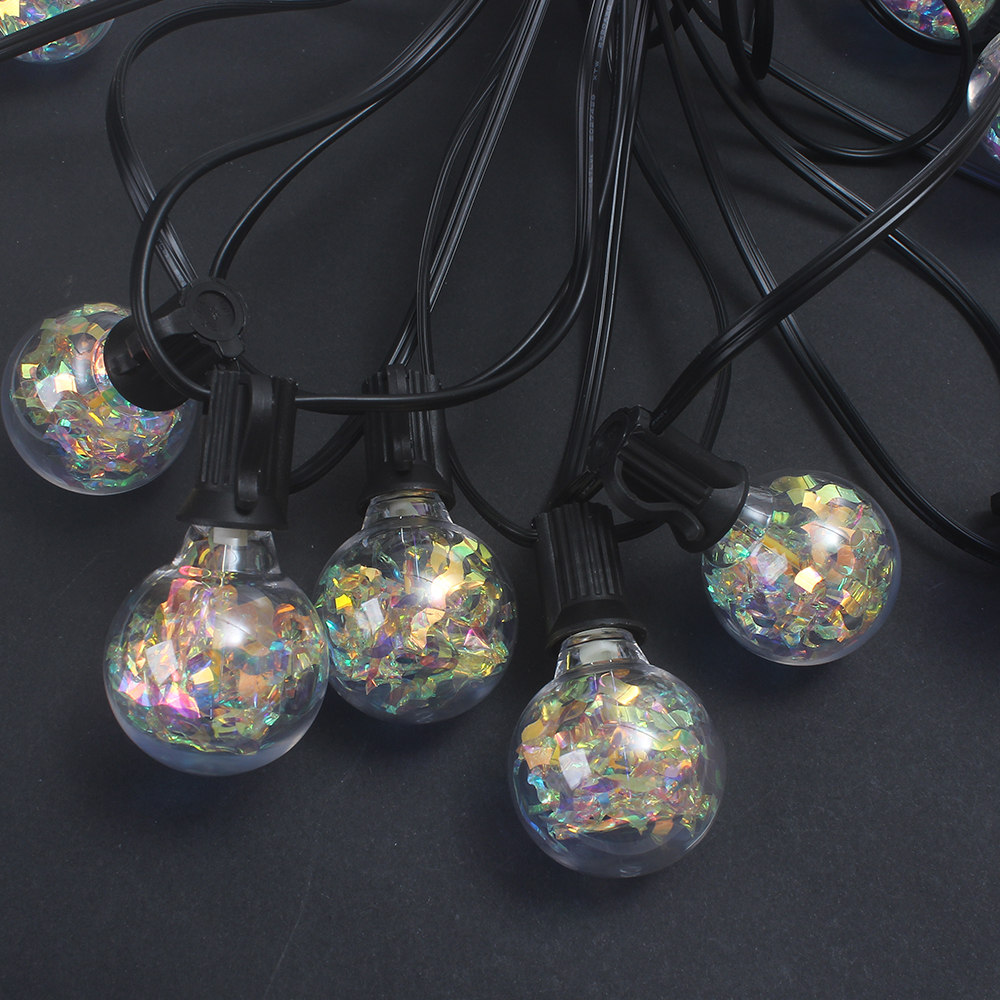 Vexlore Decorative G40 Lamps-25FT LED String Lights, Clear Glitter Globe Bulbs, Waterproof Soft Warm White Outdoor Lighting for Patio, Garden, Party, Christmas Decor