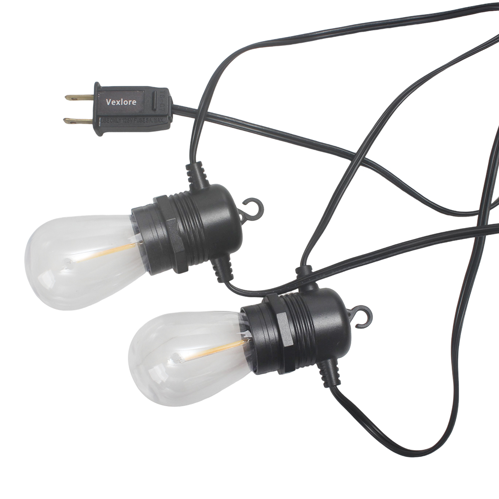 Vexlore G40 LED Light Bulbs-50FT Decorative String Lights,Waterproof Soft Warm White Outdoor Lighting for Patio, Garden, Party, Christmas Decor