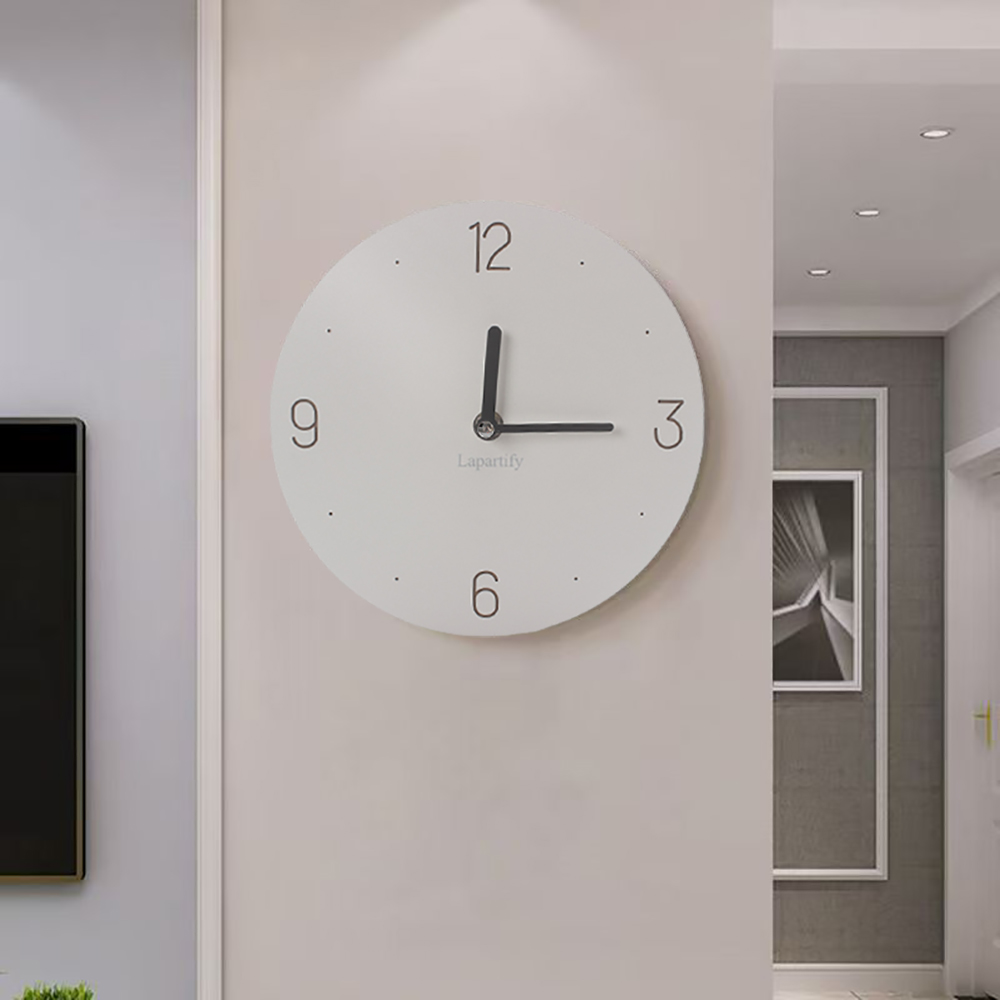 Lapartify Modern Minimalist Wall Clock - Silent Non-Ticking Decorative Clock for Living Room, Office & Bedroom 12 Inch