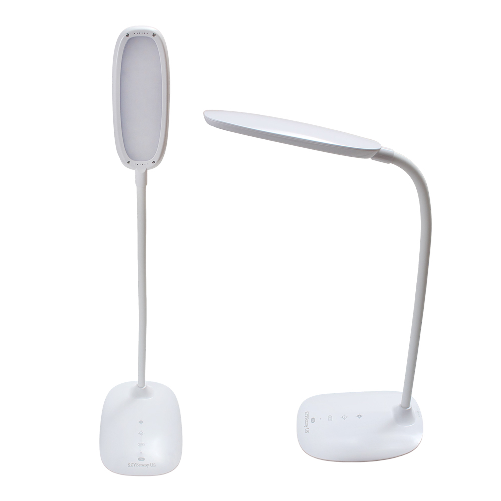 SZYSenzoy US LED Desk Lamps, Dimmable Brightness Eye-Protection Office Lamp, Adjustable Gooseneck Reading Light for Kids Study, Home Office and Nightstand