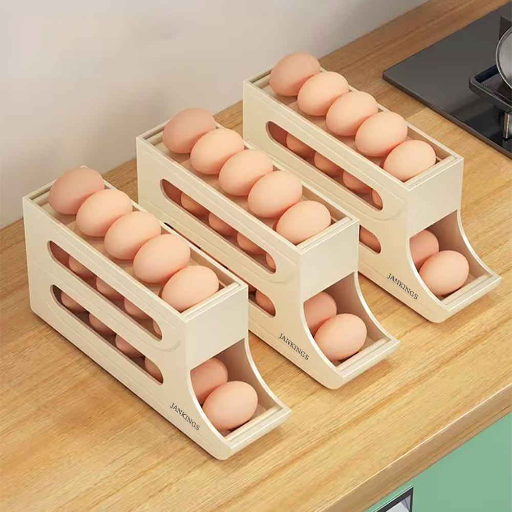JANKINGS Plastic Egg Holders for Domestic Use - Countertop & Refrigerator Storage Organizer for Kitchen, Pantry, and Home - Keep Eggs Fresh & Accessible