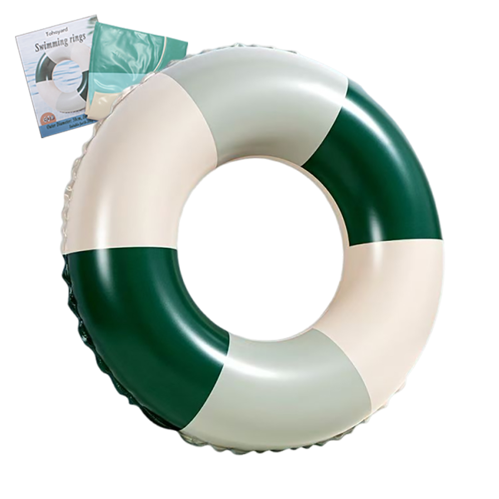 Tohoyard Classic Striped Chic Inflatable Swimming Ring for Adults & Kids | Durable Polyvinyl Chloride Pool Float for Beach, Lake, and Pool Fun