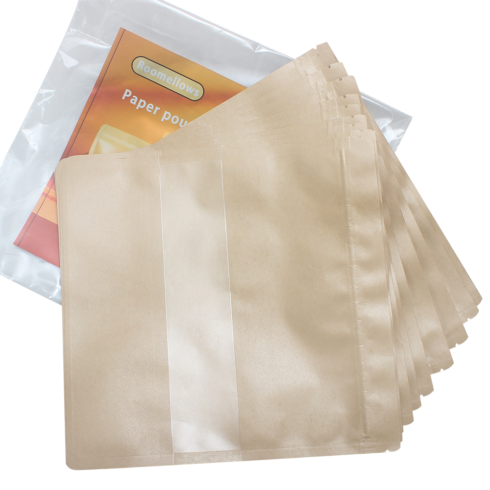 Roomellows High-Quality Paper Packaging Bags with Clear Display Window, Ideal for Product Showcase & Retail Packaging, Suitable for Small Items, Candies, and Spices Storage