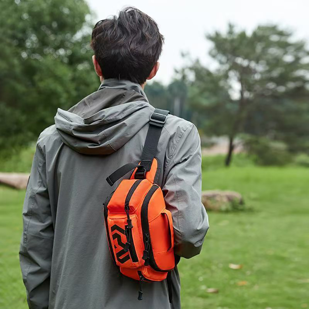 HAPPY HACHI Multi-functional Crossbody Bag & Waist Pack,Durable Orange Bum Bag with Portable Handles,Waterproof Adjustable Waist Pack for Hiking, Cycling, and Daily Commute