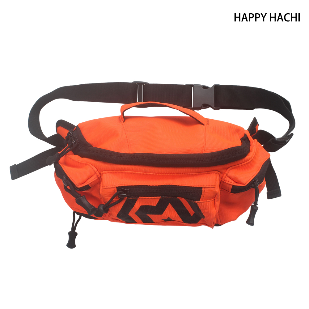 HAPPY HACHI Multi-functional Crossbody Bag & Waist Pack,Durable Orange Bum Bag with Portable Handles,Waterproof Adjustable Waist Pack for Hiking, Cycling, and Daily Commute