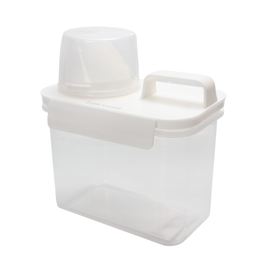 LinkArenas 1300ml Multipurpose Plastic Storage Bins with Handle, Clear Dry Food Keeper for Pasta, Flour, Sugar - Perfect for Home Kitchen & Pantry - Containers for Household Use