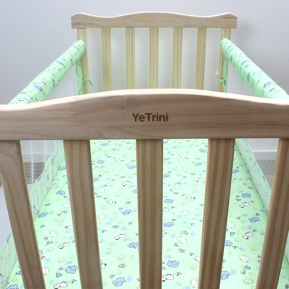 YeTrini Multi-Functional Wooden Infant Bed & Bassinet Combo with Rolling Casters & Soft Padded Rails - Perfect for Nursery & Bedside,Easy-Assemble