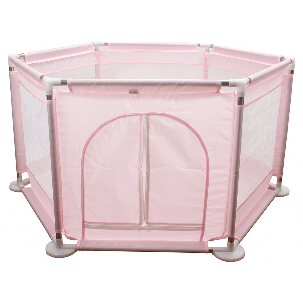 YeTrini Portable Baby Playpens with Breathable Mesh&Activity Gate - Pink Hexagon Kids Activity Center for Indoor/Outdoor Use