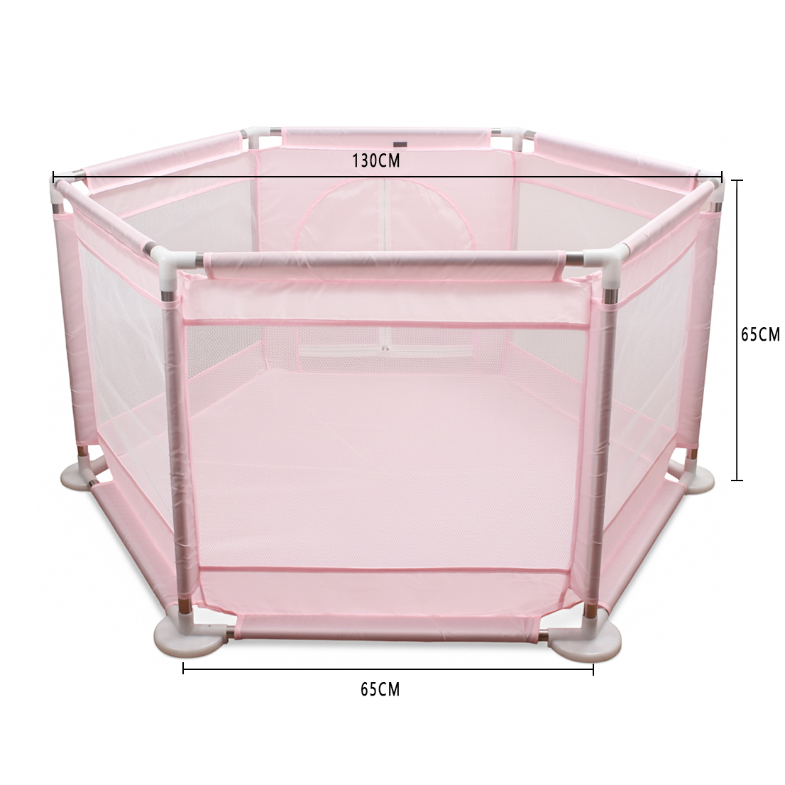 YeTrini Portable Baby Playpens with Breathable Mesh&Activity Gate - Pink Hexagon Kids Activity Center for Indoor/Outdoor Use