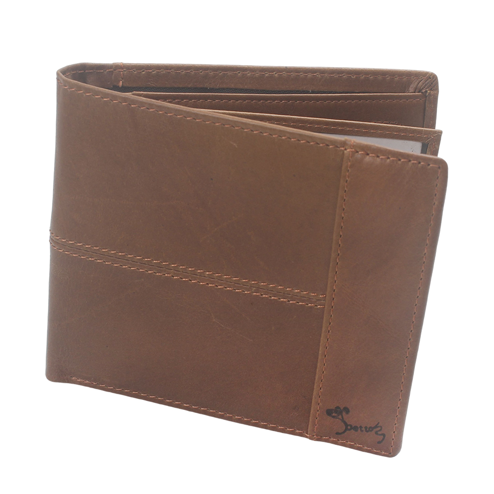 PETTOM Vintage Brown Leather Wallet for Men - Large Capacity Bifold with ID Window & Multiple Card Slots for Daily Commute & Travel