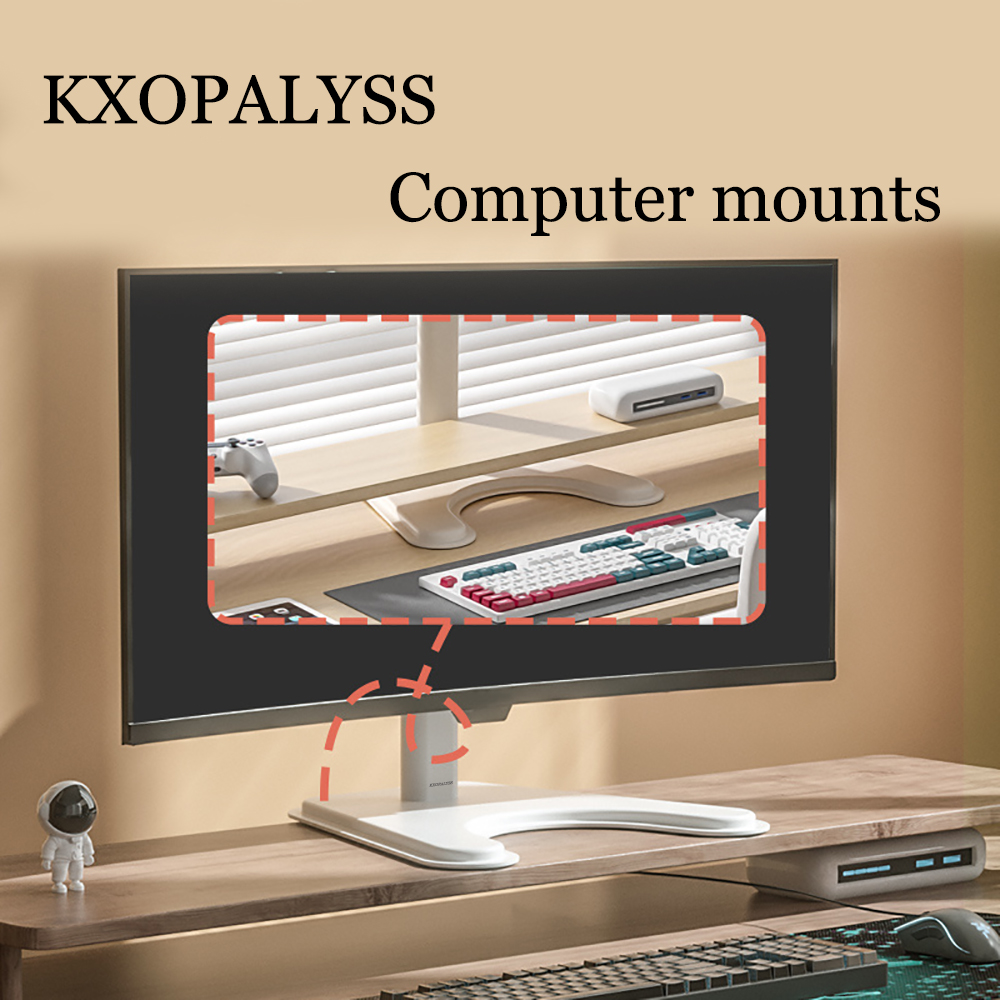 KXOPALYSS Universal Computer Monitor Mount with Stable Base - Adjustable Height & Tilt for Optimal Viewing - Ideal for Multiple Monitors in Professional Settings