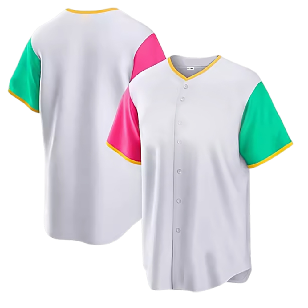 ONJSYW Colorful Block Baseball Style Jersey Shirt – Versatile Clothing Jerseys for Everyday & Gatherings