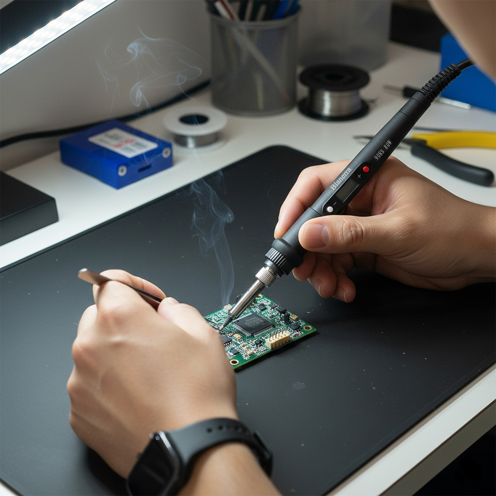 Blanerra 908S 80W 110V Electric Soldering Irons with Adjustable Temperature Digital Display,5PCS Tips, Solder Wire, Stand - Quick Heating Solder Gun Kit for Electronics DIY and Circuit Board Repair