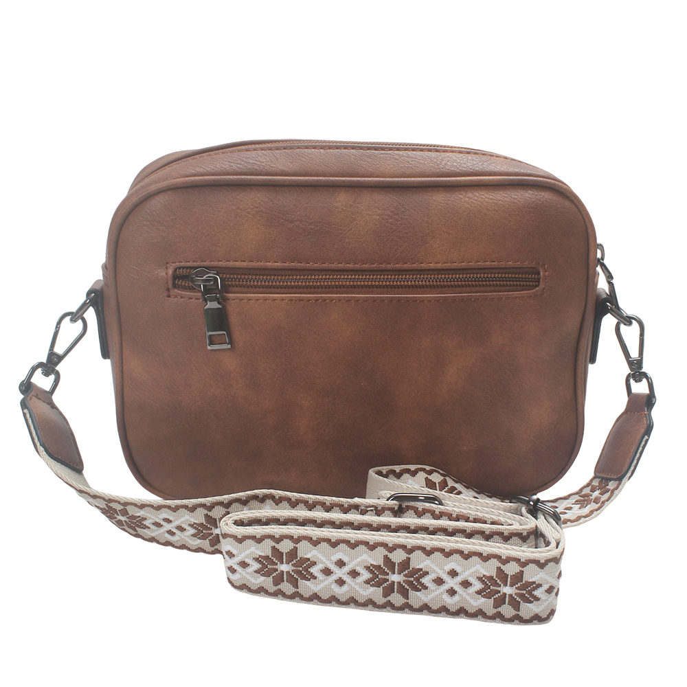 Veanyit Women's PU Leather Crossbody bags with Adjustable Wide Decorative Guitar Strap – Casual Vintage Style Shoulder Purse for Daily Use & Shopping