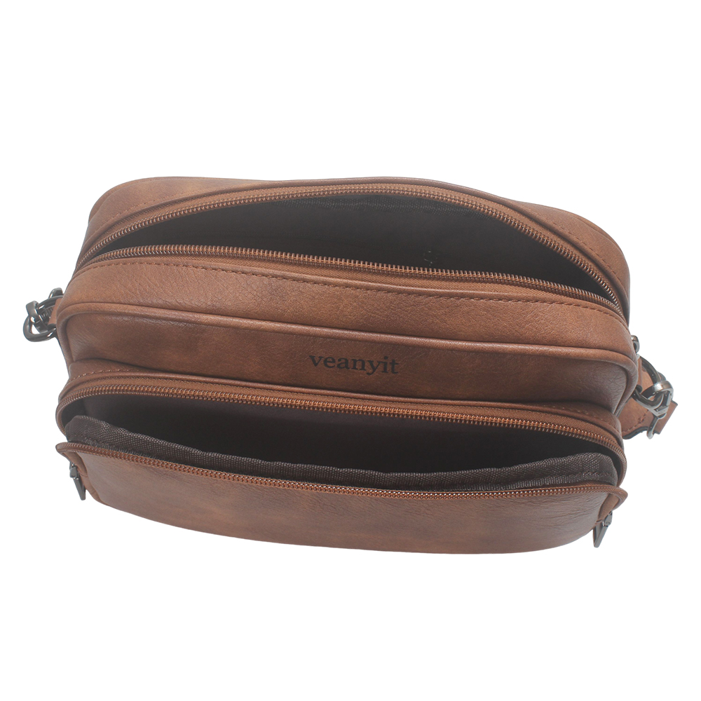 Veanyit Women's PU Leather Crossbody bags with Adjustable Wide Decorative Guitar Strap – Casual Vintage Style Shoulder Purse for Daily Use & Shopping