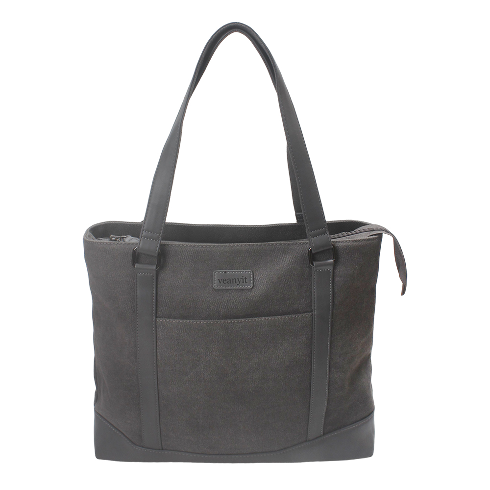 Veanyit Casual Canvas Tote Bags for Women, Spacious & Lightweight Handbag for Work, Travel, Shopping & Everyday Use 15.6 Inch