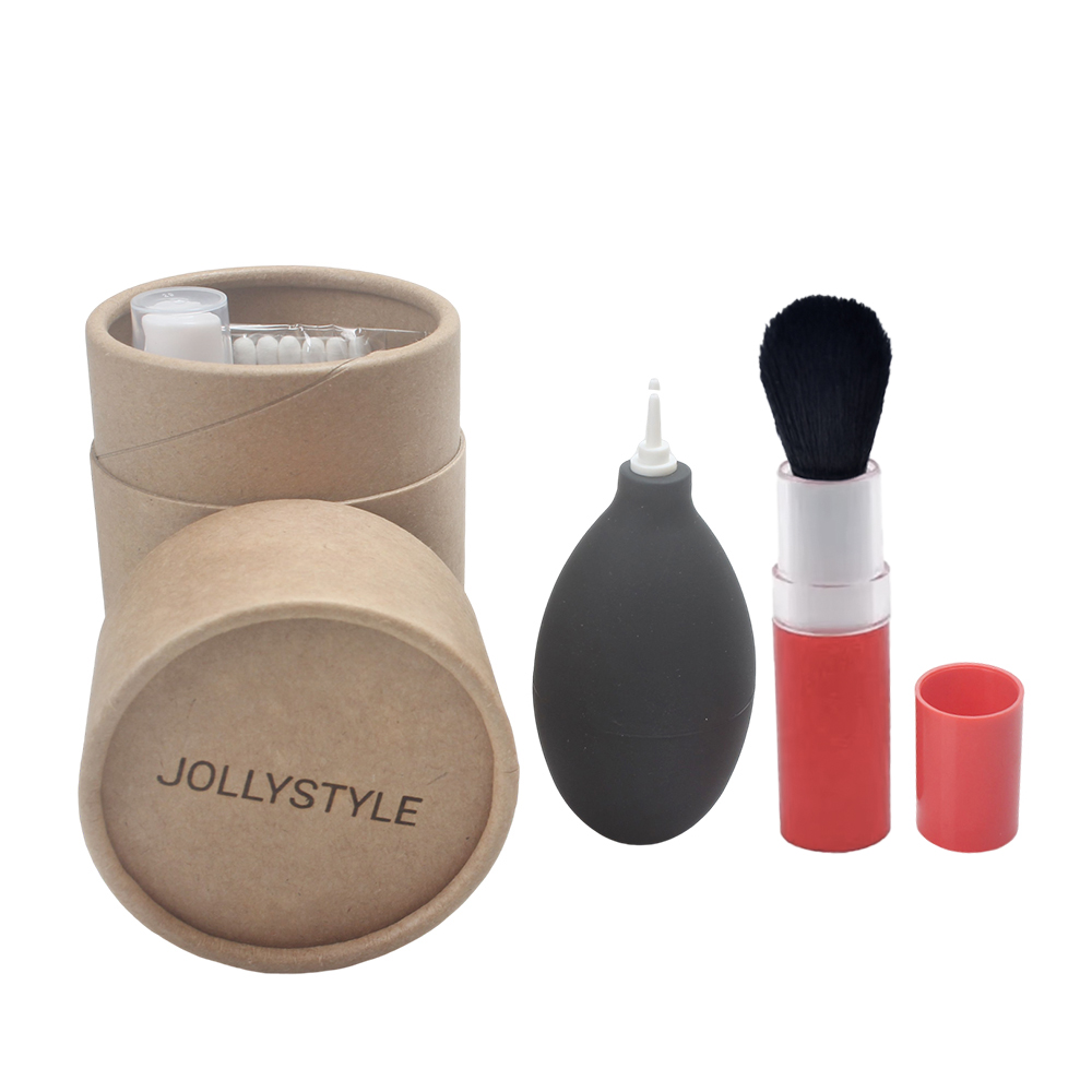 JOLLYSTYLE All-in-One Camera Lens Cleaning Kit with Air Blower, Brush, Solution & Wipes for DSLR, Mirrorless, Camera Sensors, and Optics