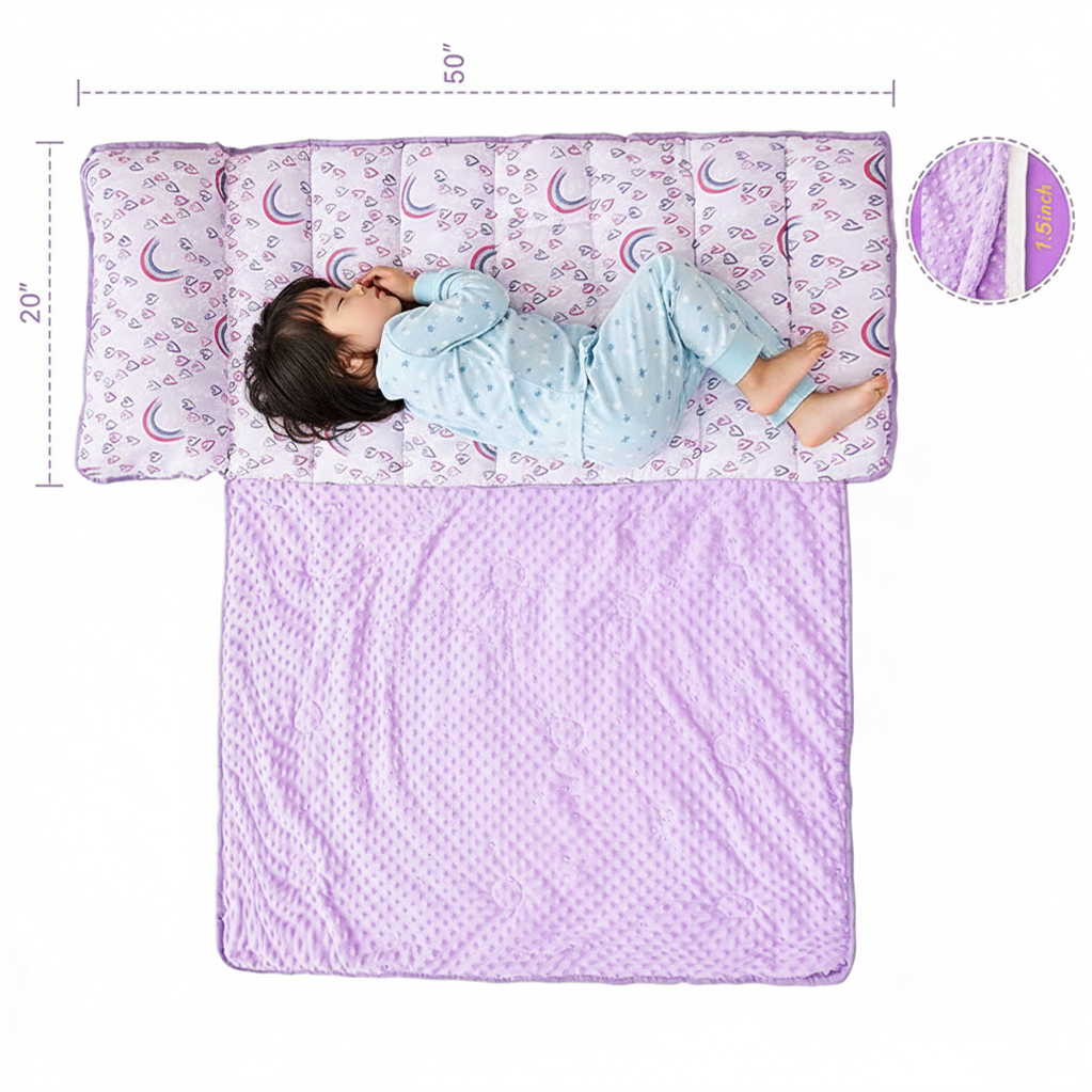 DreLunis Children's Portable Slumber Bag for Naps & Play | Lightweight Sleeping Mat with Carrying Handle | Perfect for School & Home