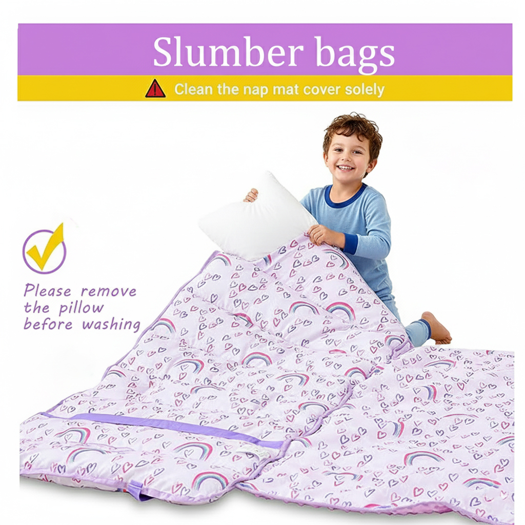DreLunis Children's Portable Slumber Bag for Naps & Play | Lightweight Sleeping Mat with Carrying Handle | Perfect for School & Home