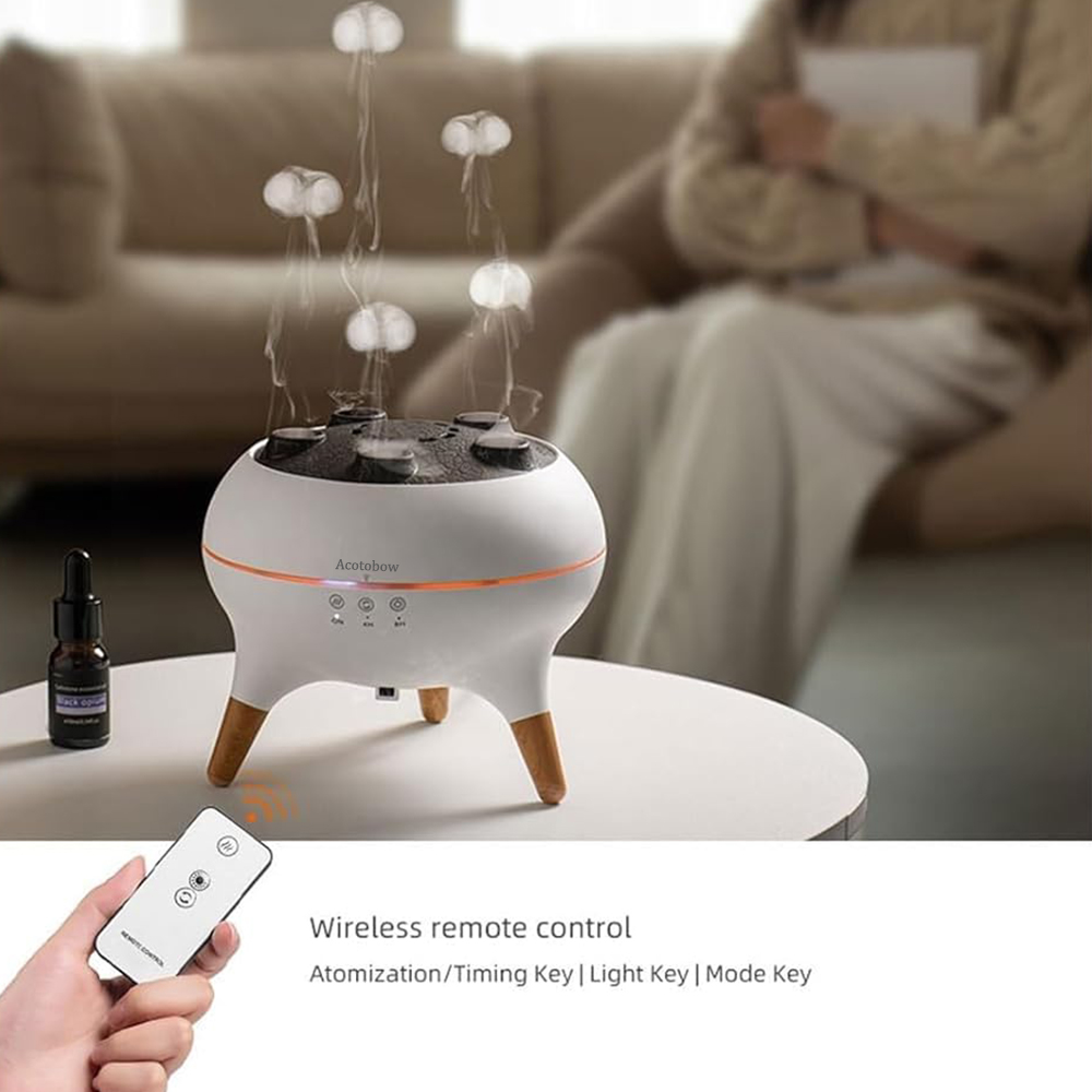 Acotobow Jellyfish Aromatherapy Diffuser 250ML Humidifier with 7 Colors LED Lights & Remote Control & Auto-Off – Perfect for Bedroom, Office & Home