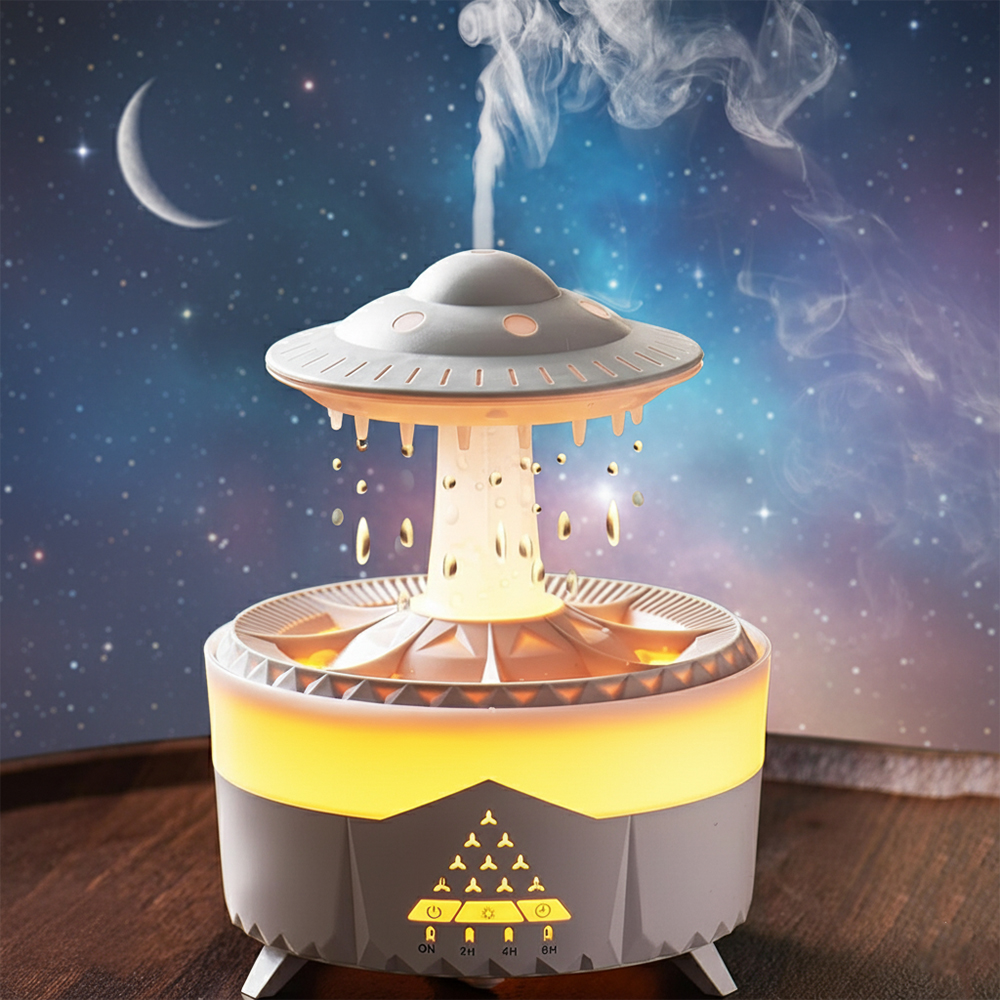 Acotobow Electric Night Light Incorporating Fragrance Diffuser,350ML Raindrop Humidifierwith Ambient Lighting, 4 Timer Settings, Auto Shut-Off for Bedroom, Home & Office(No remote control)