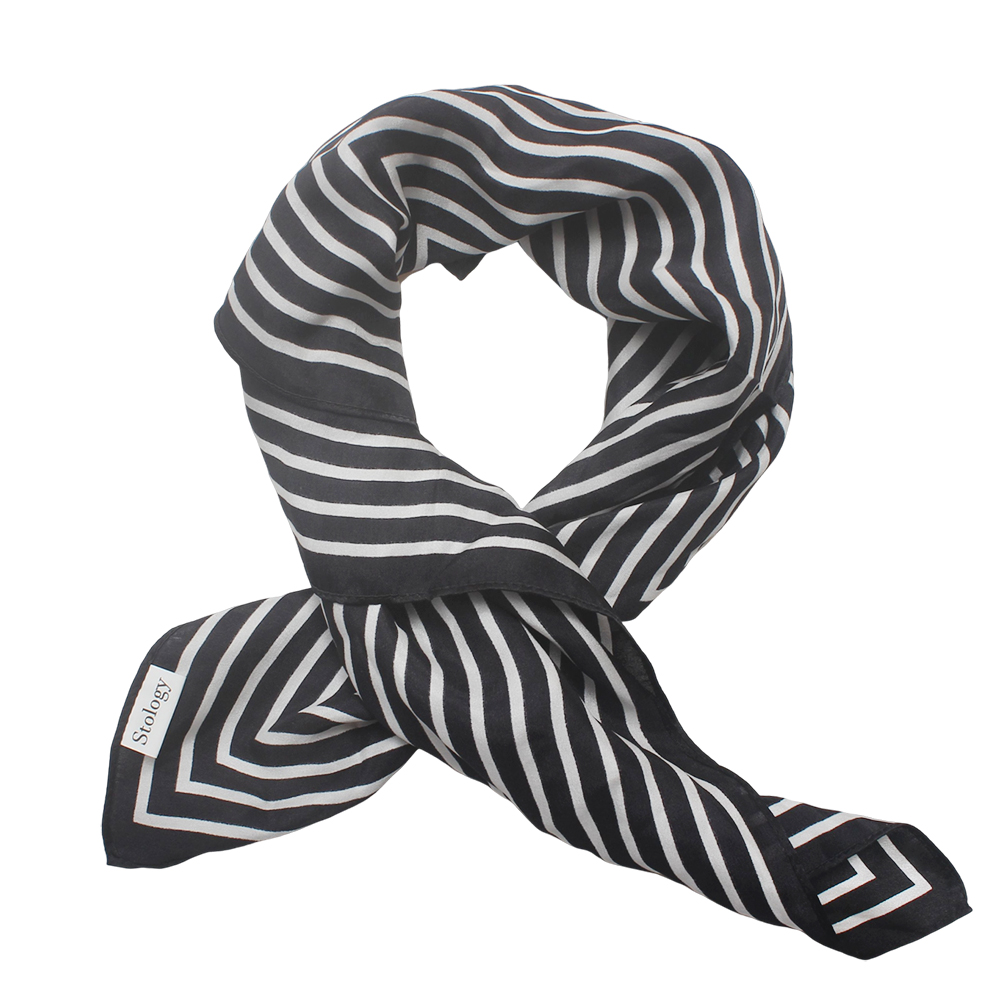 Stology Soft Breathable Versatile Striped Silk Head Scarves for Women- Perfect Hair Accessory for Outdoors, Beach & Casual Outings