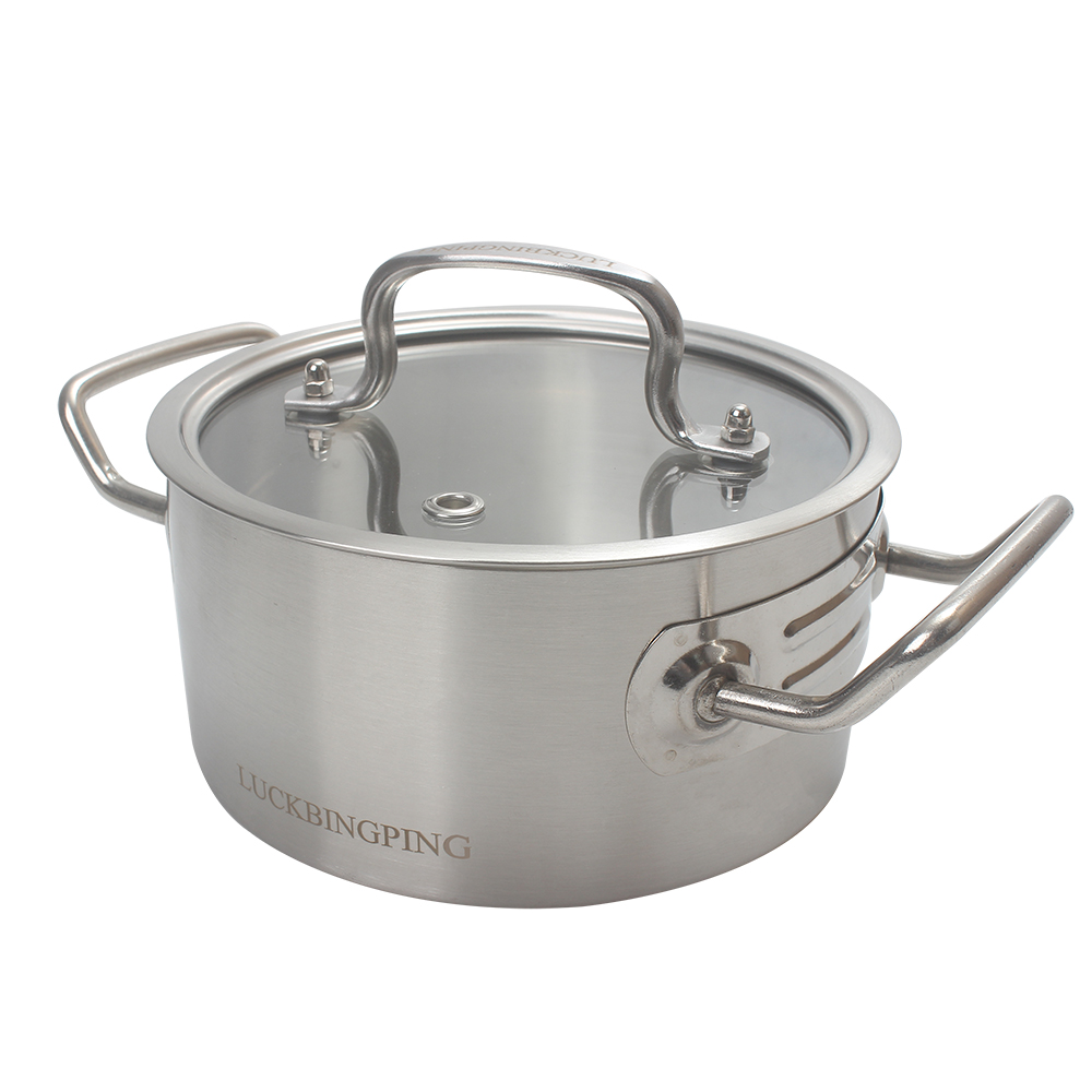LUCKBINGPING Stainless Steel Stock Pot with Glass Lid – Versatile Cooking Pot for Soups, Stews & Pasta – Induction Compatible