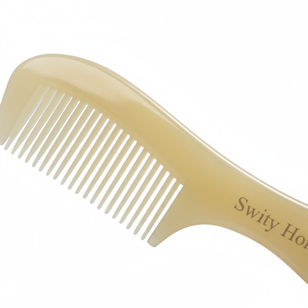 Swity Home Natural Wide Tooth Horn Comb for Women & Men - Gentle Detangling Combs for Wet & Dry Hair - Daily Use & Gift Giving