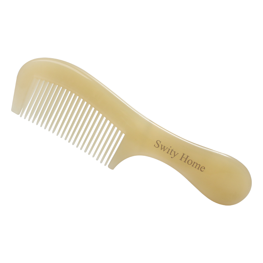 Swity Home Natural Wide Tooth Horn Comb for Women & Men - Gentle Detangling Combs for Wet & Dry Hair - Daily Use & Gift Giving