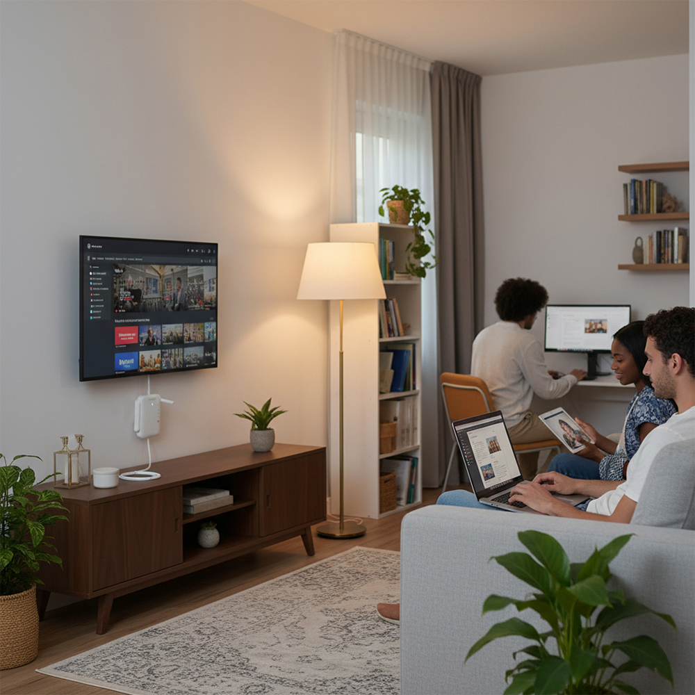 dnjvnd Computer Hardware - Wireless Network Repeater with USB Power for Home & Office, Dual Band WiFi Extender with Ethernet Port, Boosts Signal & Eliminates Dead Zones