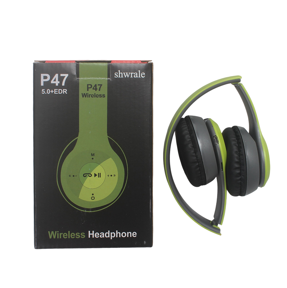 shwrale Foldable Bluetooth 5.3 Earphones with Built-in Mic & TF Card Slot, Wired/Wireless AUX, Stereo Sound Headphones for Office, Gaming & On-the-Go Listening