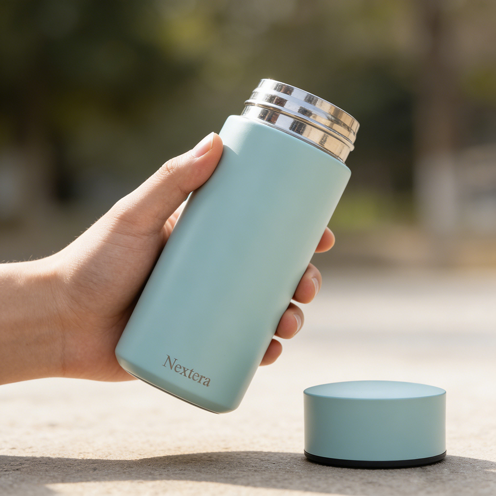 Nextera Insulated Mug With Strainer - 500ml Double Wall Vacuum Stainless Steel Travel Cup for Home, Office, Commute & Outdoor ActivitiesOffice, Commute & Outdoor