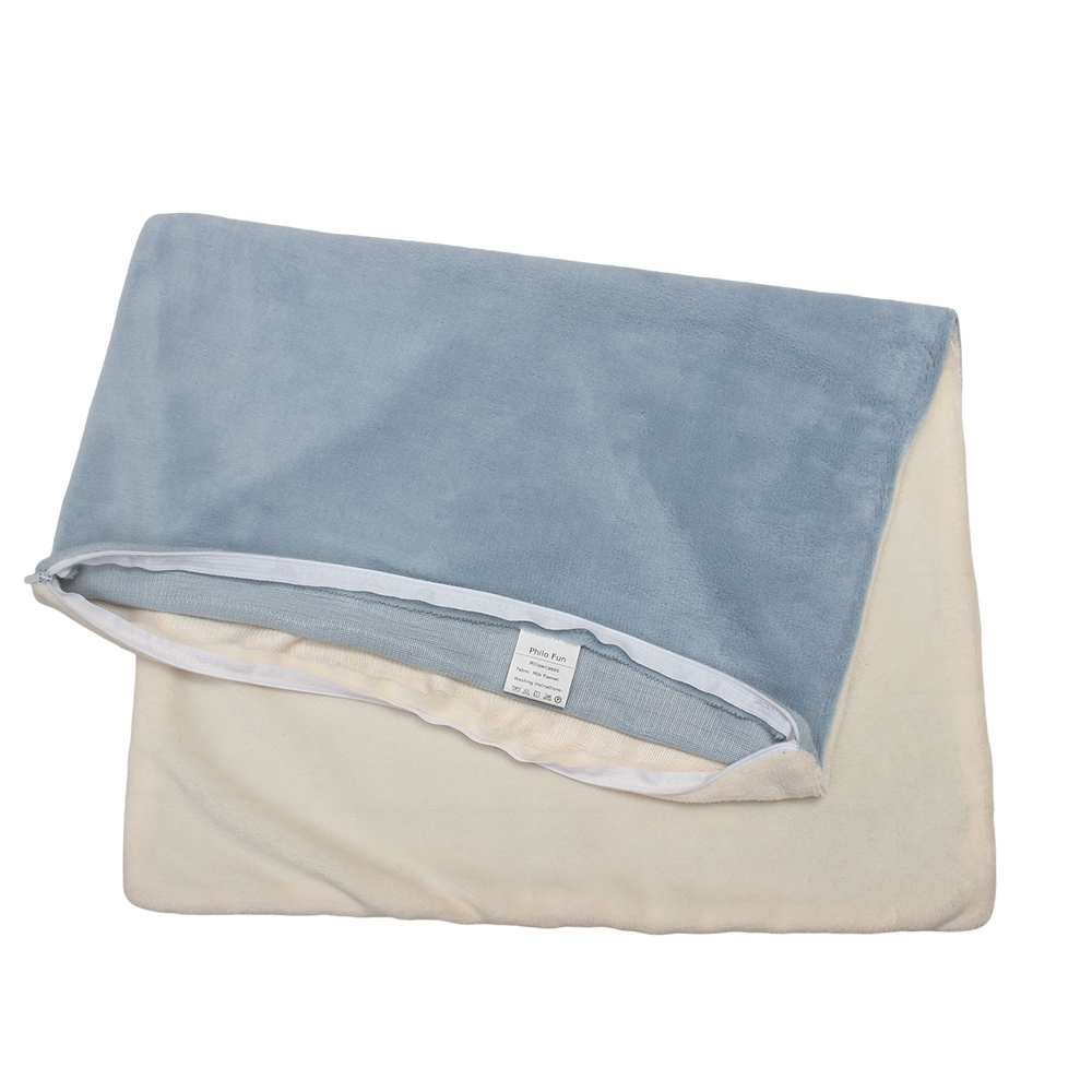 Philo Fun Premium Milk flannel 20x30 inch Pillowcases with Zipper Closure - Ultra Soft Plush Pillow Covers for All Seasons Bedding