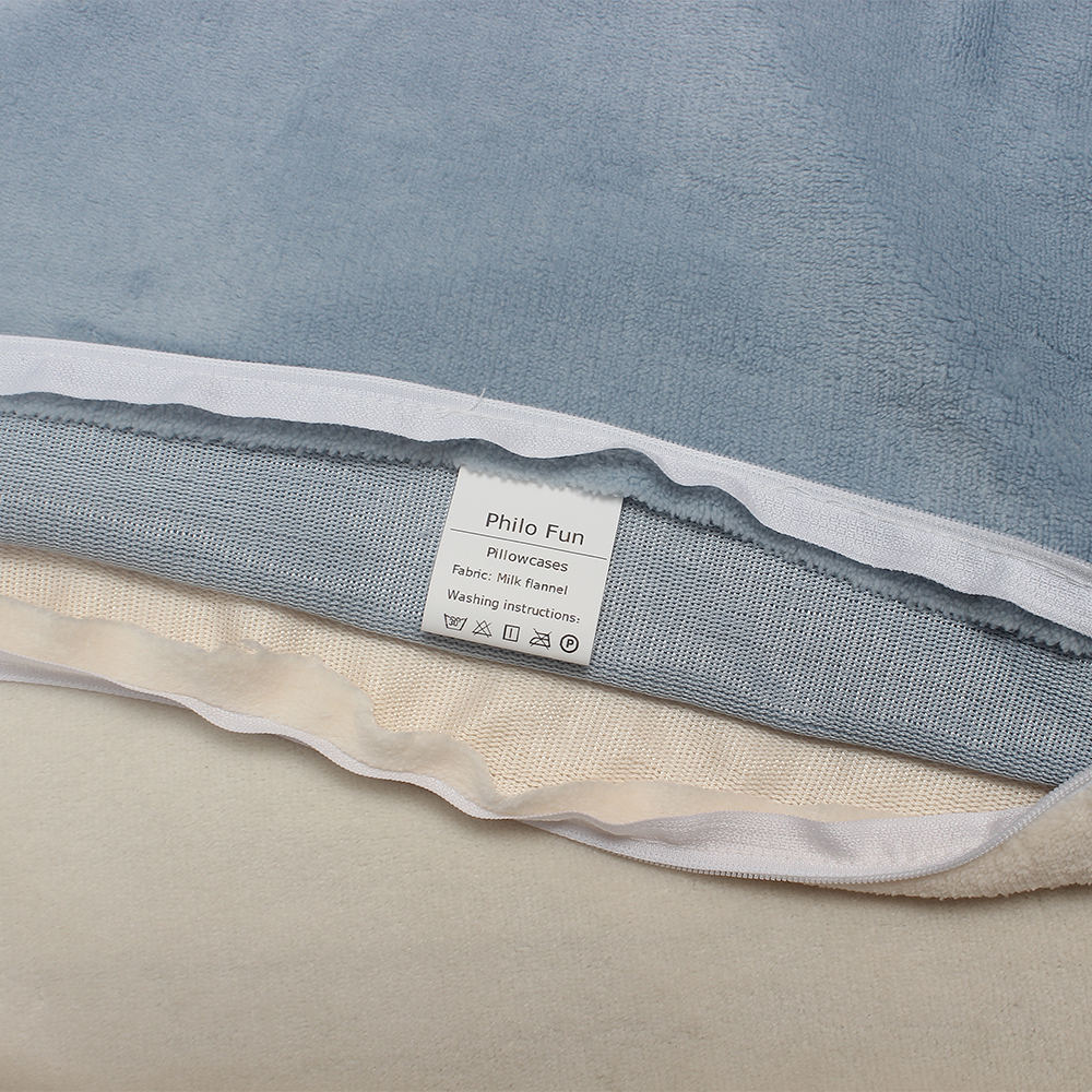 Philo Fun Premium Milk flannel 20x30 inch Pillowcases with Zipper Closure - Ultra Soft Plush Pillow Covers for All Seasons Bedding