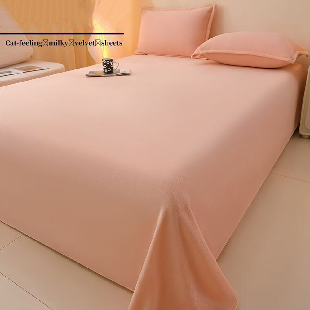 Philo Fun Elegant Pink Bed Linen - Soft & Comfortable Flat Sheet for Home & Hotel (Pillowcases Not Included)