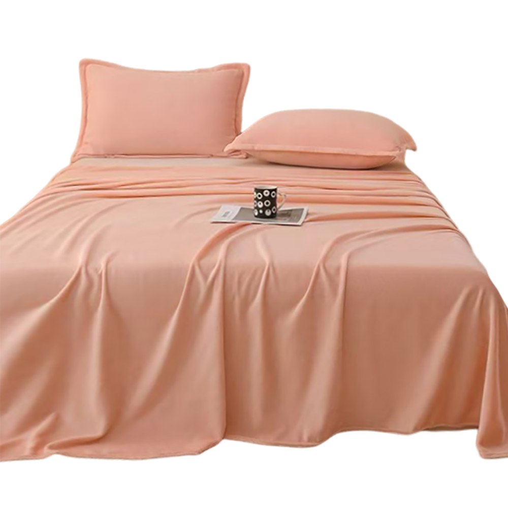 Philo Fun Elegant Pink Bed Linen - Soft & Comfortable Flat Sheet for Home & Hotel (Pillowcases Not Included)