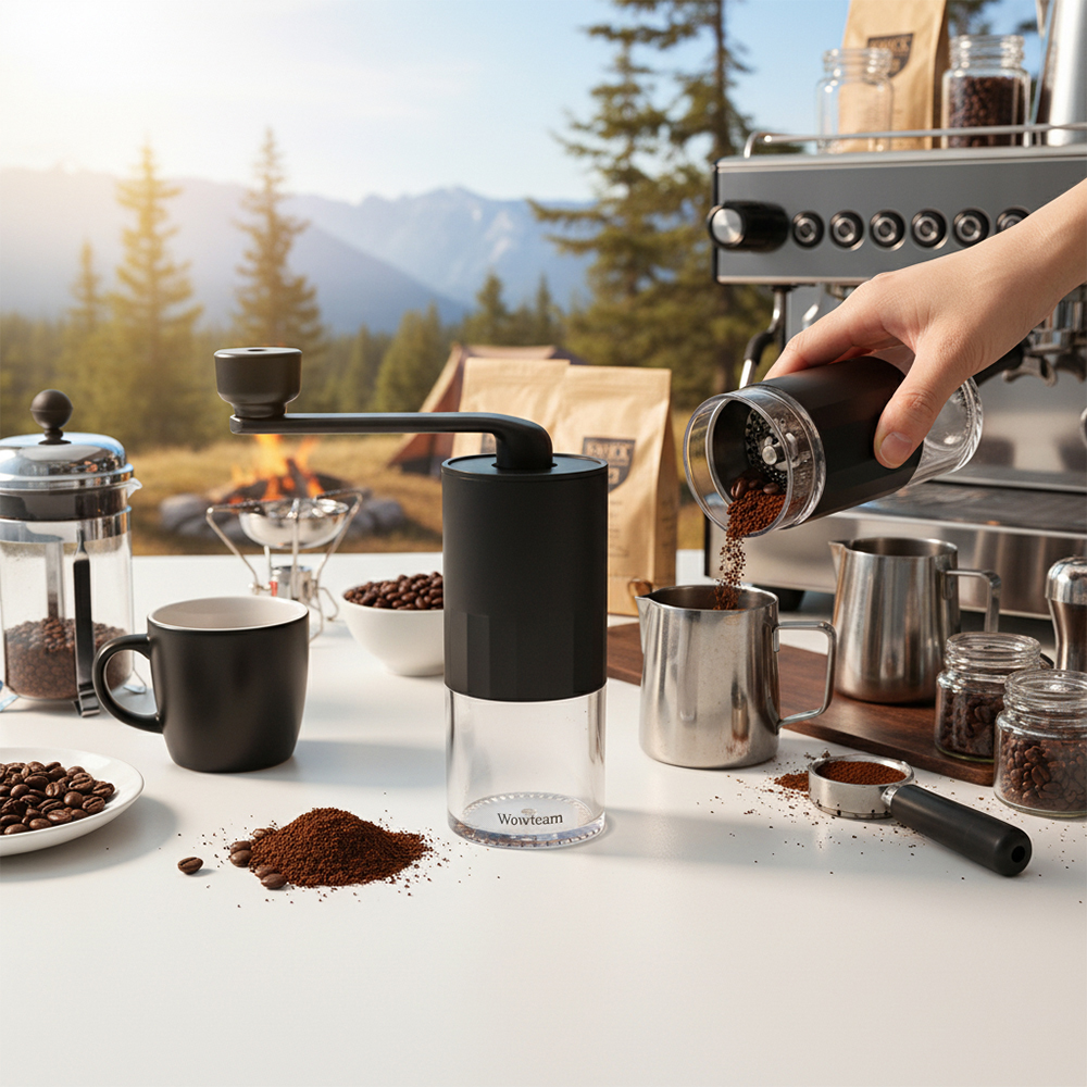 Wowteam Hand Coffee Grinder - Adjustable Coarseness, Quiet Manual Bean Grinder, Non-electrical Coffee Grinders Perfect for Home, Travel, Camping, Outdoor Use