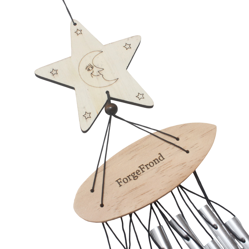 ForgeFrond Celestial Star Moon Wind Chimes, Garden ornaments in the nature of wooden whirligigs, Outdoor Hanging Decor for Patio, Yard and Balcony