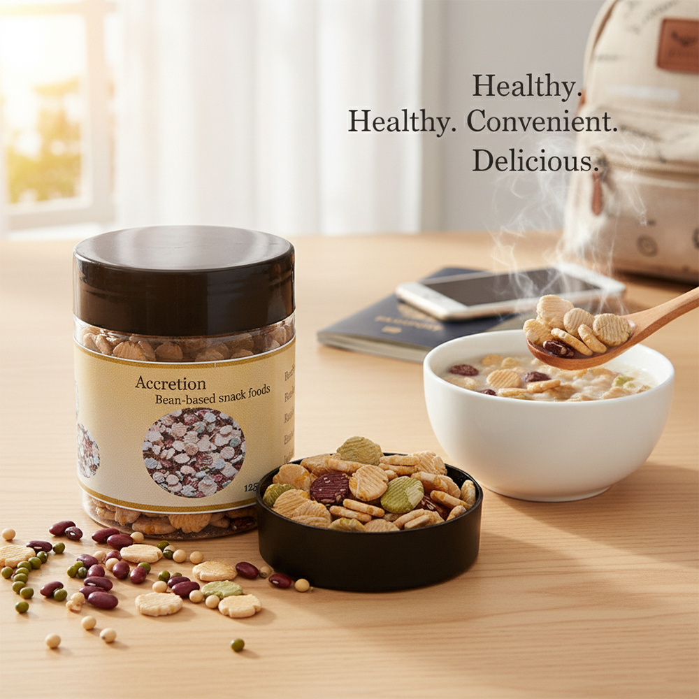 Accretion Healthy Bean-based Snack Foods - Crunchy Mung Soy and Red Bean Crisps for Office Snacking and Afternoon Tea,125g