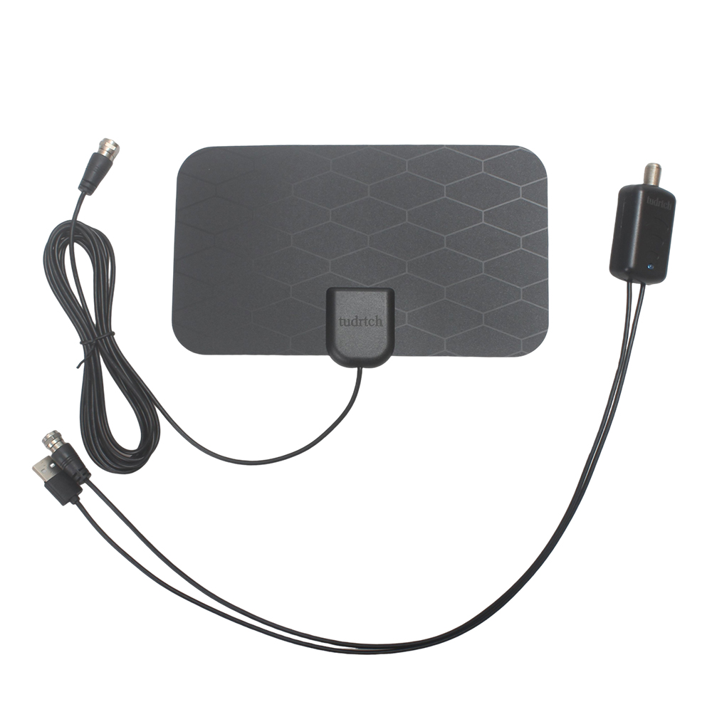 Tudrtch Portable Indoor Television Aerials - 280 Miles Long Range, 4K 1080p Full HD, 360° Omnidirectional Reception with Amplified Signal Booster & 16.5ft Coaxial Cable