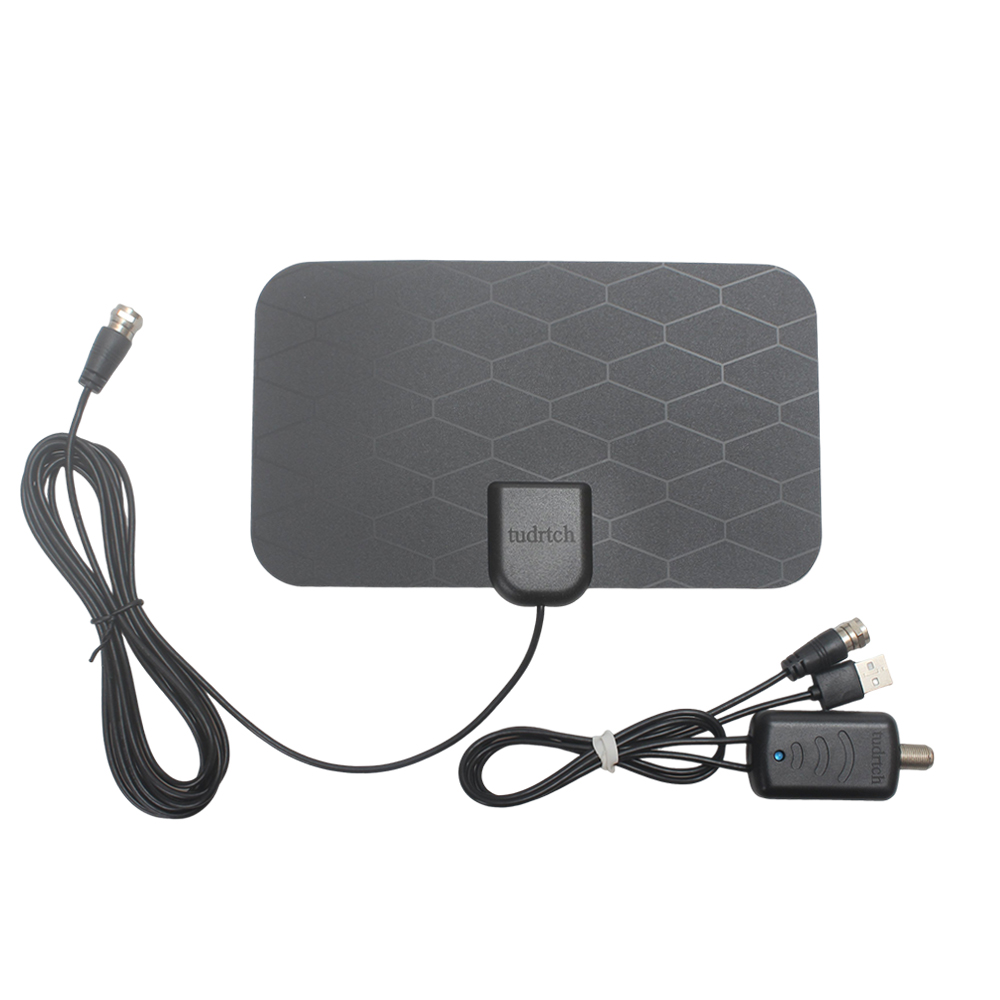 Tudrtch Portable Indoor Television Aerials - 280 Miles Long Range, 4K 1080p Full HD, 360° Omnidirectional Reception with Amplified Signal Booster & 16.5ft Coaxial Cable