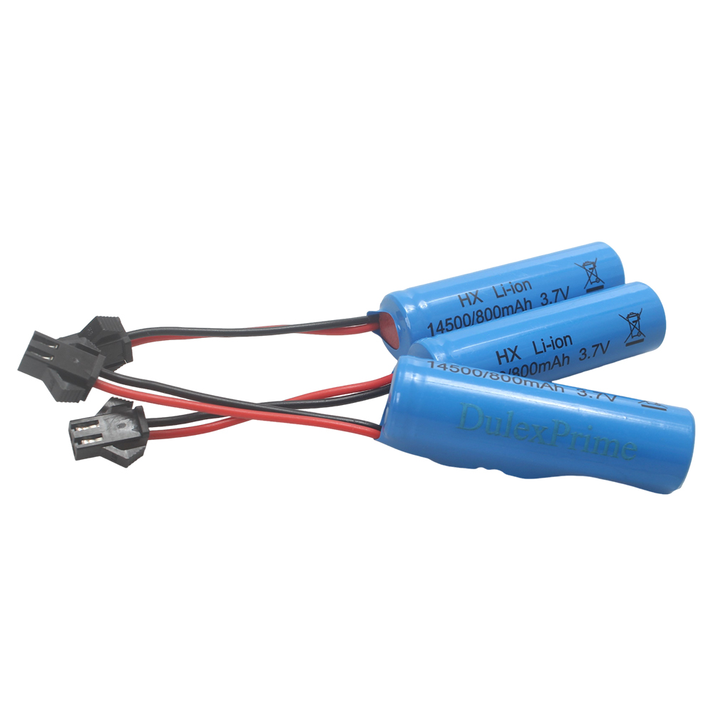 DulexPrime 14500 Li-ion Batteries 3.7V 800mAh - Rechargeable Batteries for Flashlights, RC Toys & Small Electronic Devices