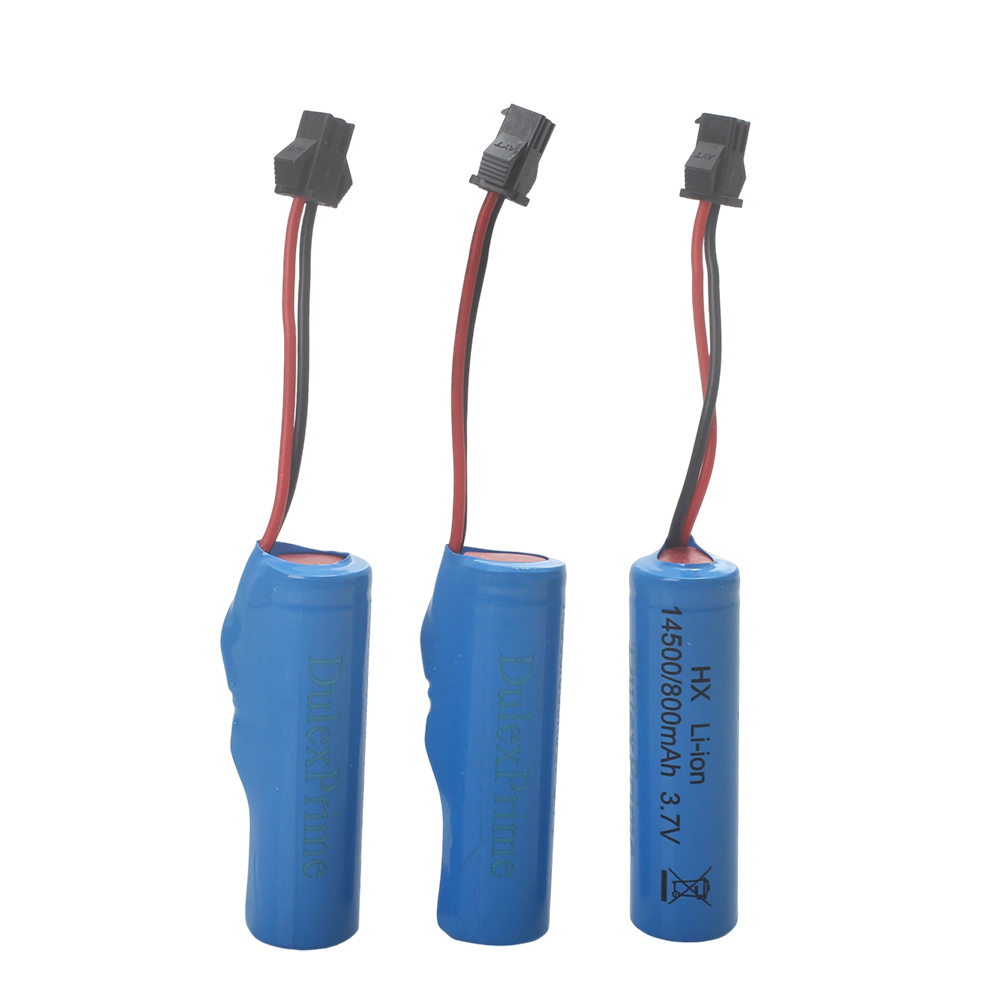 DulexPrime 14500 Li-ion Batteries 3.7V 800mAh - Rechargeable Batteries for Flashlights, RC Toys & Small Electronic Devices