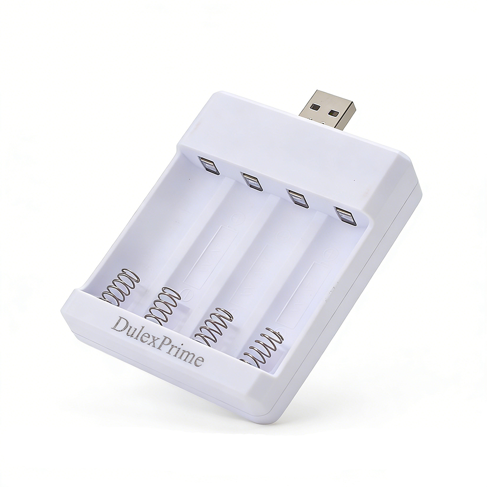 DulexPrime Compact Battery Chargers for AA AAA Batteries, USB-Powered 4-Slot Charger for Charging Batteries In Remote Controls, Kids Toys & Game Controllers