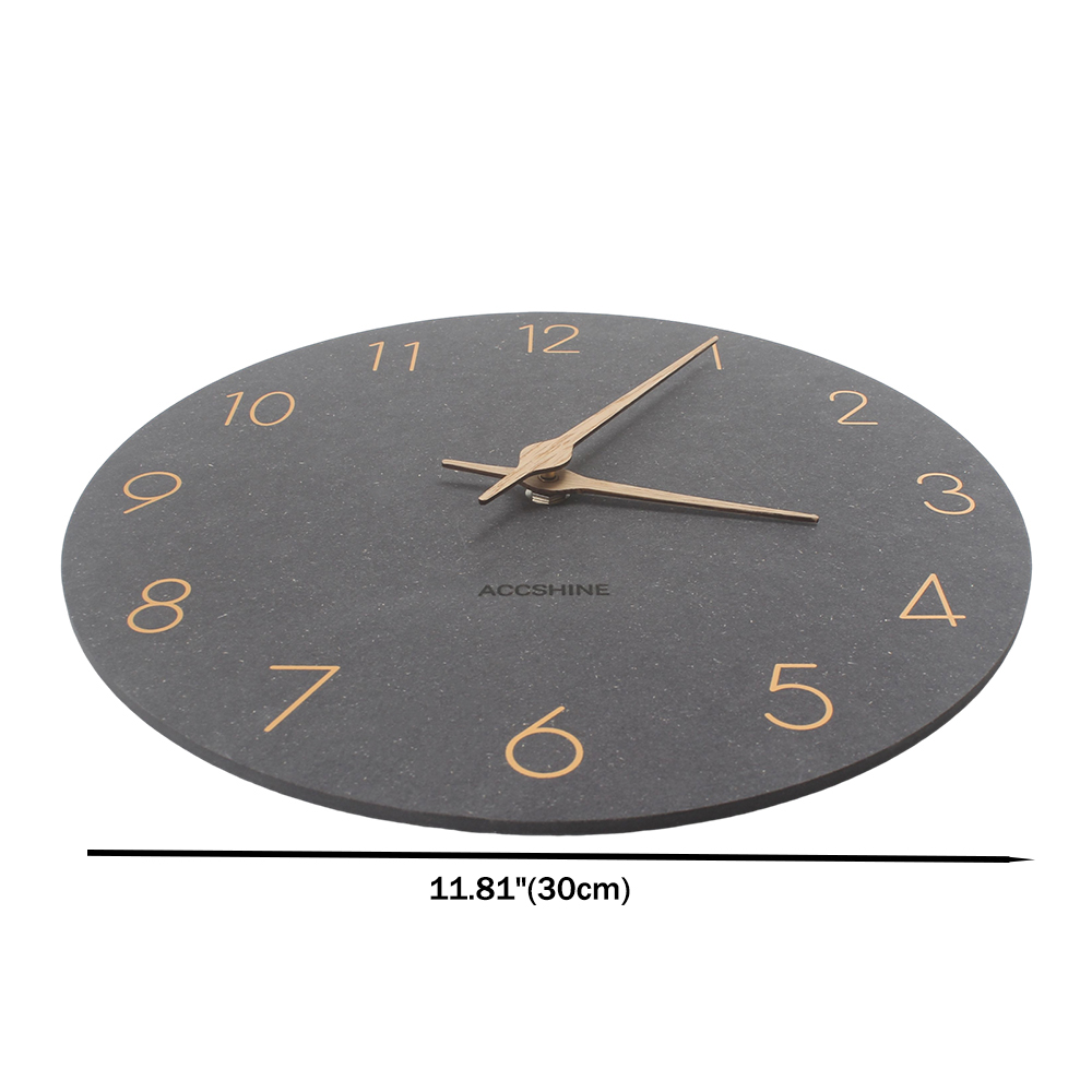 ACCSHINE 12 Inch Silent Wall Clock, Minimalist Frameless Design, Battery Operated, Suitable for Bedroom/Kitchen/Bathroom/Office